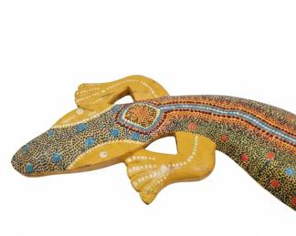 Oaxacan Carved and Painted Wooden Lizard Alebrije second image