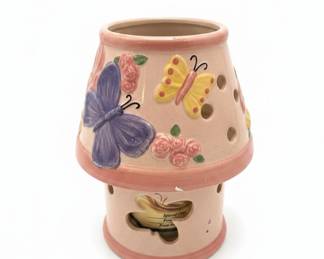 Ceramic Spiced Potpourri Warmer with Butterflies and Flowers