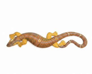 Oaxacan Carved and Painted Wooden Lizard Alebrije