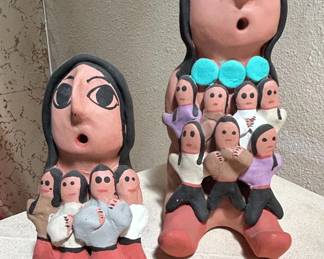 Native American Storyteller Pottery Figures by G. Bitonie