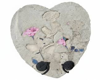 HeartShaped Garden Stepping Stone with Rose Mosaic