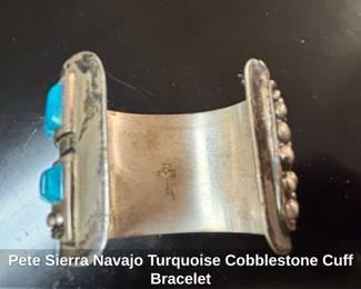 Pete Sierra Navajo Turquoise Cobblestone Cuff Bracelet third image