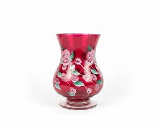 HandPainted Floral Glass Vase Set third image