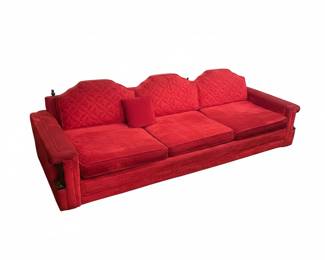 Adrian Pearsall Style Red Velvet Sofa