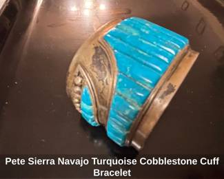 Pete Sierra Navajo Turquoise Cobblestone Cuff Bracelet second image