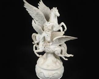 Figurines and Collectibles Display Featuring Pegasus, Carousel Horses, and Angels third image