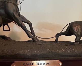 Calf Roper Bronze Sculpture by Bill Frank second image