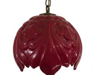 Ruby Red Swag Lamp with Petal Shade