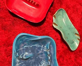 MidCentury Ceramic Ashtrays Set of California Pottery Style