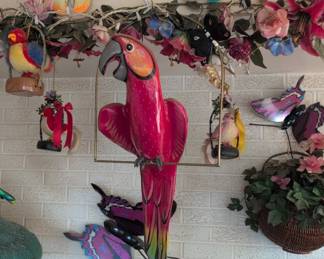 Red Macaw Metal Wall Art