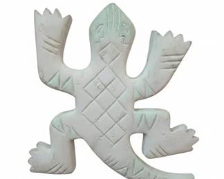 MidCentury Modern HandPainted Mexican Ceramic Lizard Wall Decor