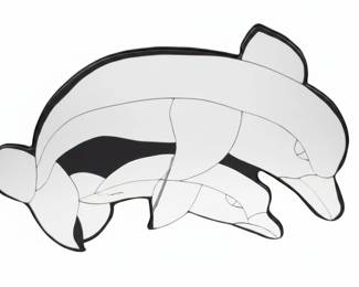 Dolphin Shaped Broken Mirror Wall Decor