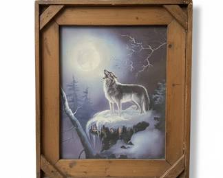 Wolf Howling at the Moon Painting by Larry Zach