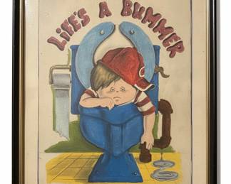 Lifes a Bummer Framed Print Toilet Boy
