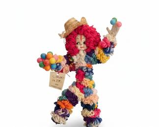 Handmade Yarn Clown Doll