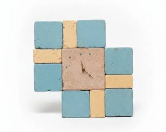 MidCentury Modern Ceramic Tile Wall Clock