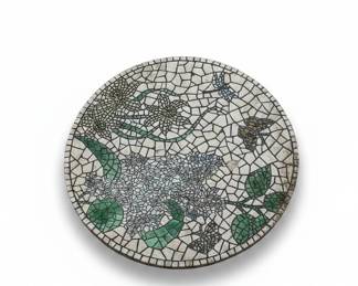 Mosaic Bird Bath with Butterfly and Floral Motif