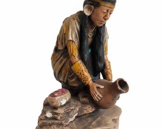 Universal Statuary Native American Woman with Pot Statue