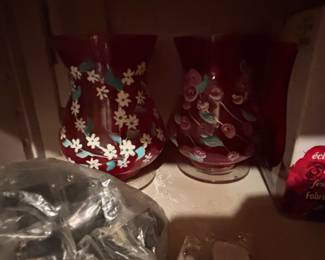 HandPainted Floral Glass Vase Set second image
