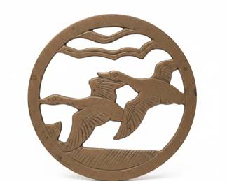 Brass Trivet with Flying Geese Motif