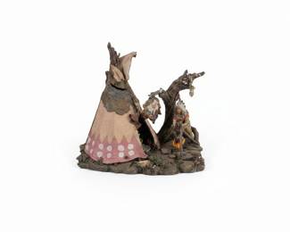 Native American Diorama with Teepee and Figures