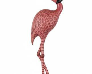 HandPainted Metal Flamingo Wall Decor