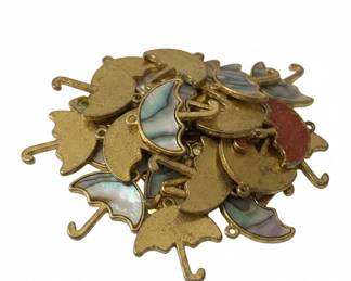 Umbrella Charms with Mother of Pearl Inlay