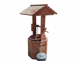 Wooden Wishing Well Garden Decor
