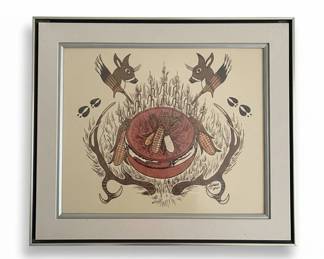 Ignacio Deer and Corn Framed Art Print