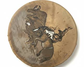HandPainted Native American Style Buffalo Skull Drum third image