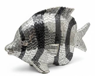 Disco Mirror Mosaic Fish Sculpture
