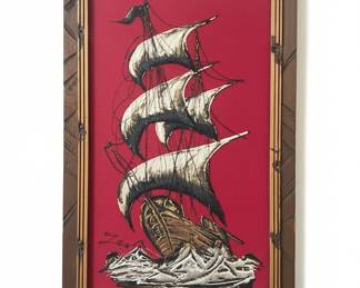 Red Velvet Ship Painting