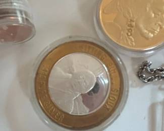 Mixed Coin Collection with Various Denominations and Medals second image