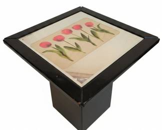 MidCentury Modern Tulip Glass Top Coffee Table