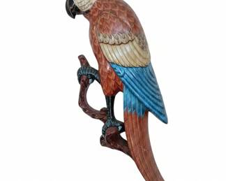 HandCarved Wooden Parrot Wall Decor