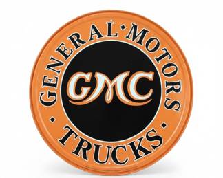 General Motors GMC Trucks Round Metal Sign