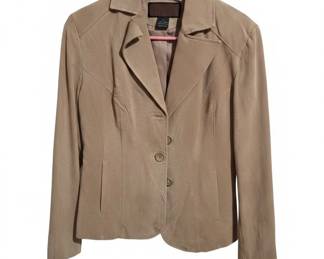 Womens Tan Suede Blazer