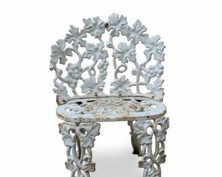 Victorian Cast Iron Grape and Leaf Pattern Garden Chair