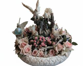 Classic Treasures Musical Angel Water Fountain with Birds and Roses