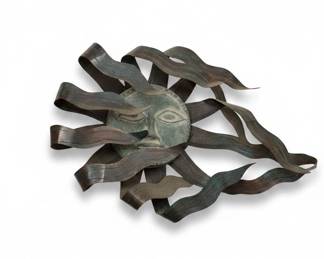 Haitian Metal Sun Face Wall Art
