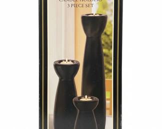 Interiors by Design Ceramic Candle Holders Piece Set
