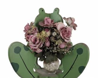 Hanging Frog Planter with Robot Companion