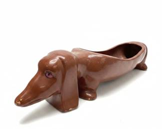 Ceramic Dachshund Planter or Cracker Tray second image
