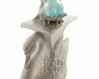 Fairy Garden Swan Planter with LightUp Orb and Angel Figurine