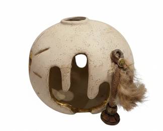 Southwestern Style Ceramic Vase with Tassel