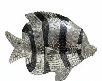 Disco Mirror Mosaic Fish Sculpture second image