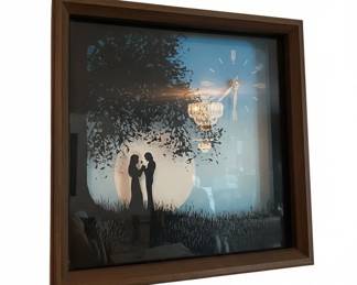 Silhouette Reverse Glass Painting Wall Clock