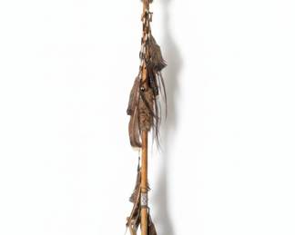 Native American Style Spear with Feathers and Beads