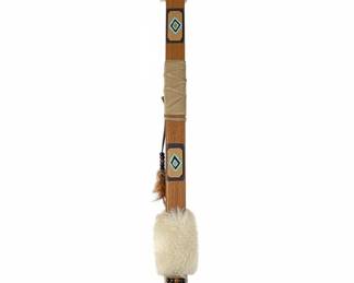 Native American Style Wooden Flute with Dreamcatcher