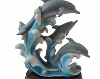 Meerchi Dolphins and Waves Sculpture